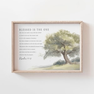 Psalm 1:1-3 Blessed is the man  - Digital wall art
