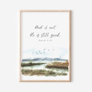 Bible Verse Printable Wall Art Daniel 3 18, Printable Scripture Christian Faith Poster,