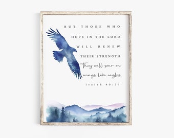 Those who hope in the Lord will renew their strength - Modern Minimalist Print - Isaiah 40:31