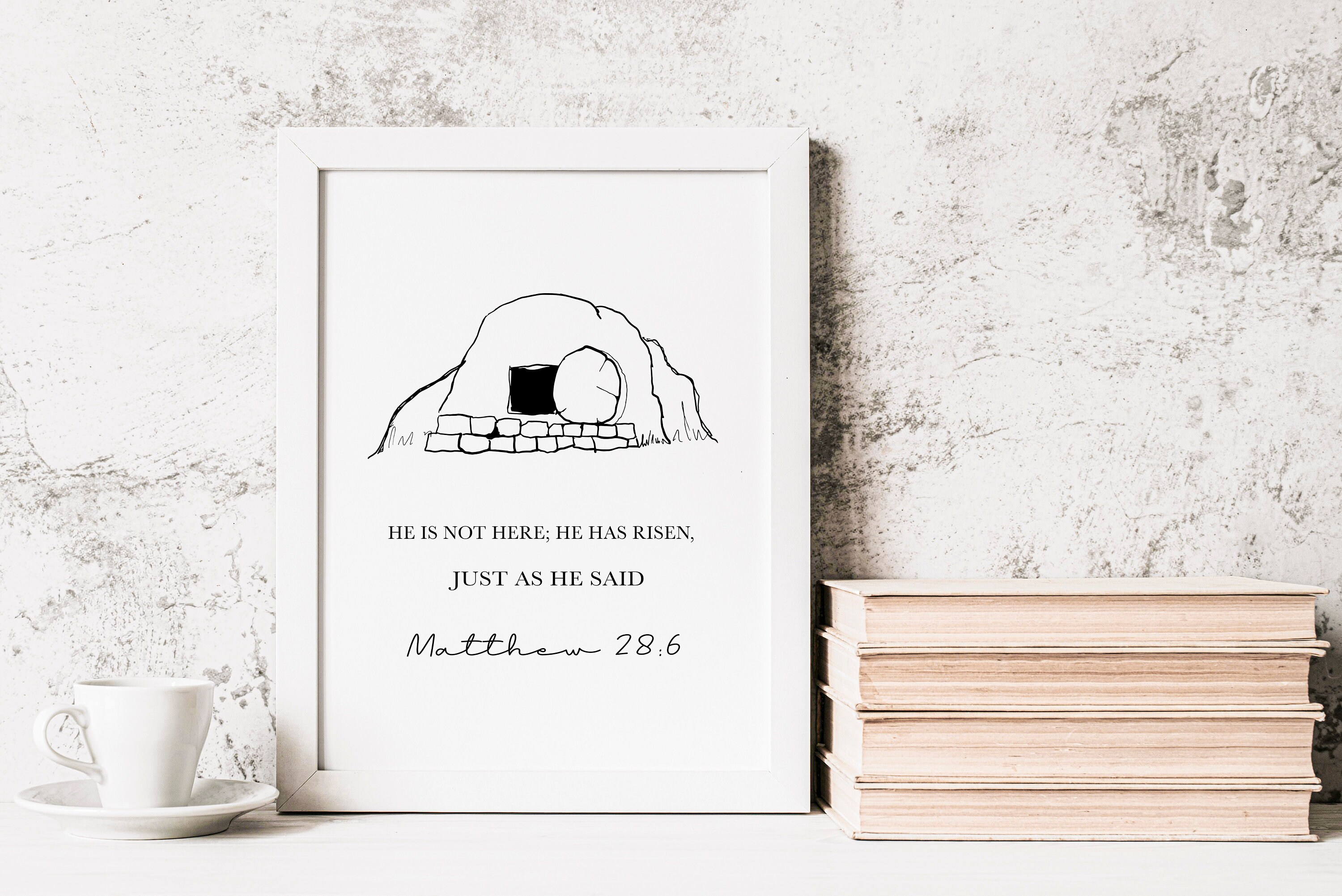 Scripture List Empty Image Christ's Empty Tomb, Bible Verse Printable Wall Art Religious Easter ...