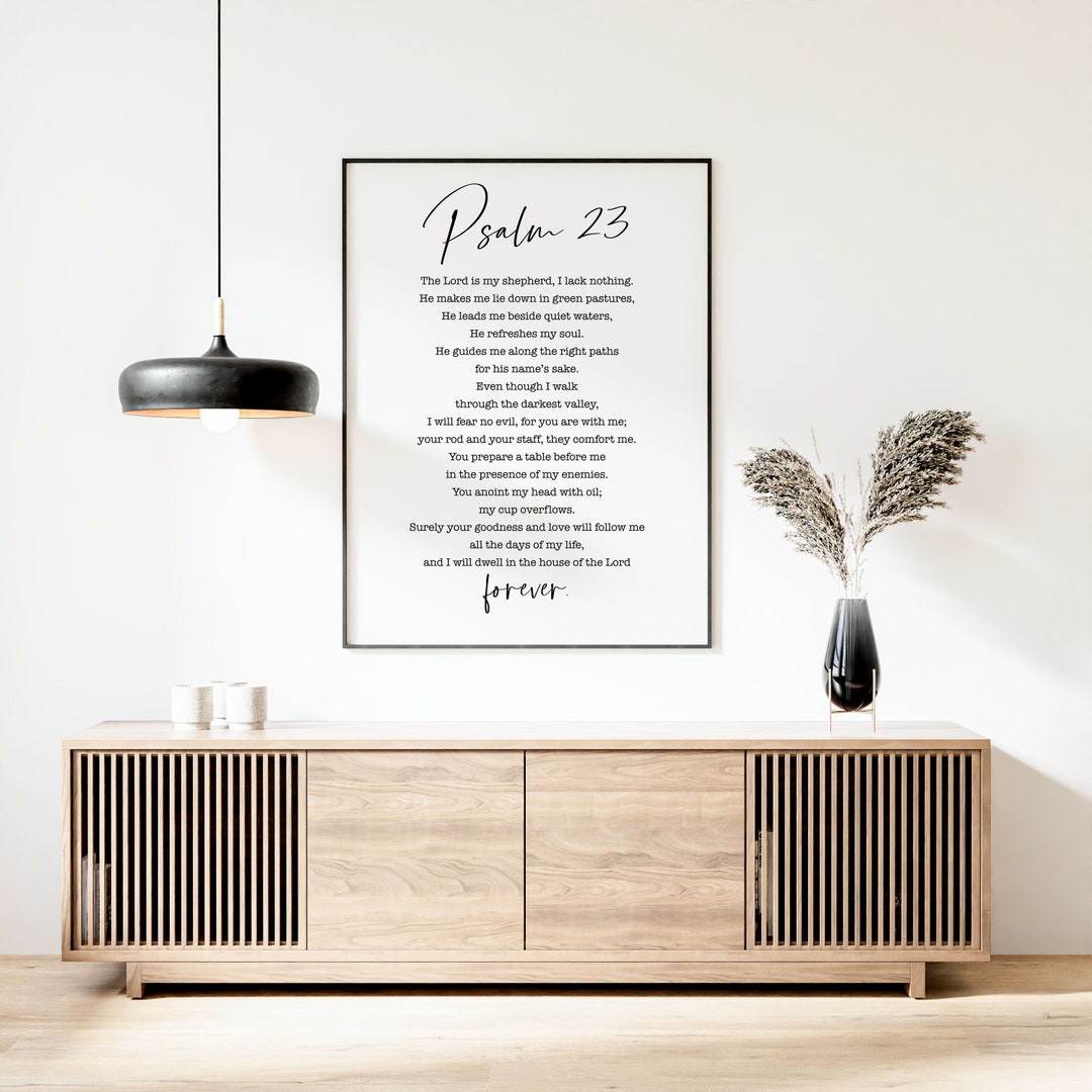 The Lord is My Shepherd - Psalm 23 - Bible Verse Print - Etsy