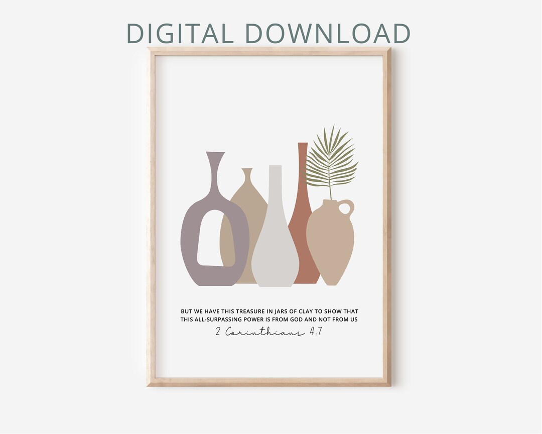 Bible Verse Printable Wall Art 2 Corinthians 4:7 Printable Scripture ...
