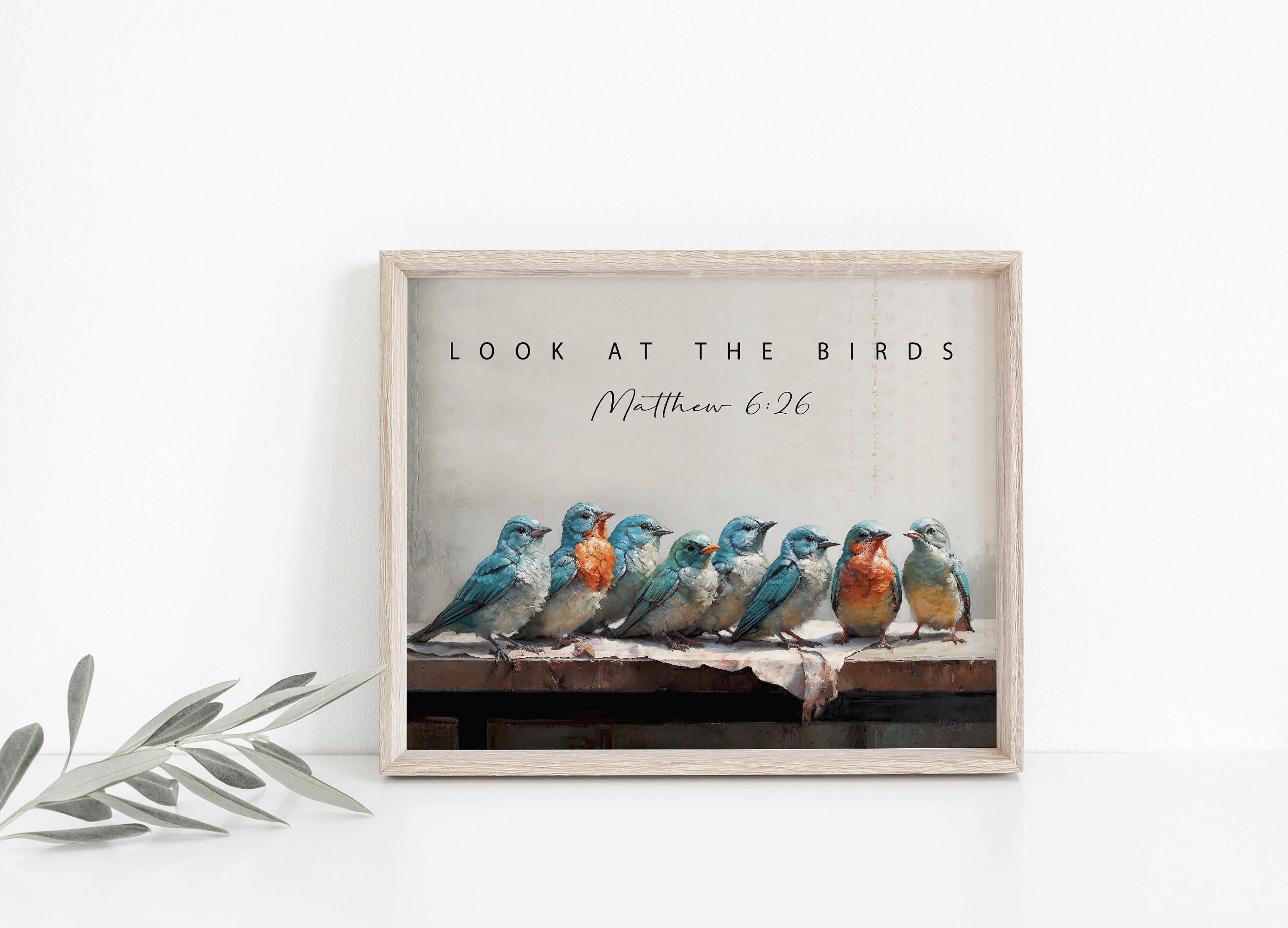 Bible Verse Wall Art - Look at the Birds - Matthew 6:26 - GG259 - Etsy