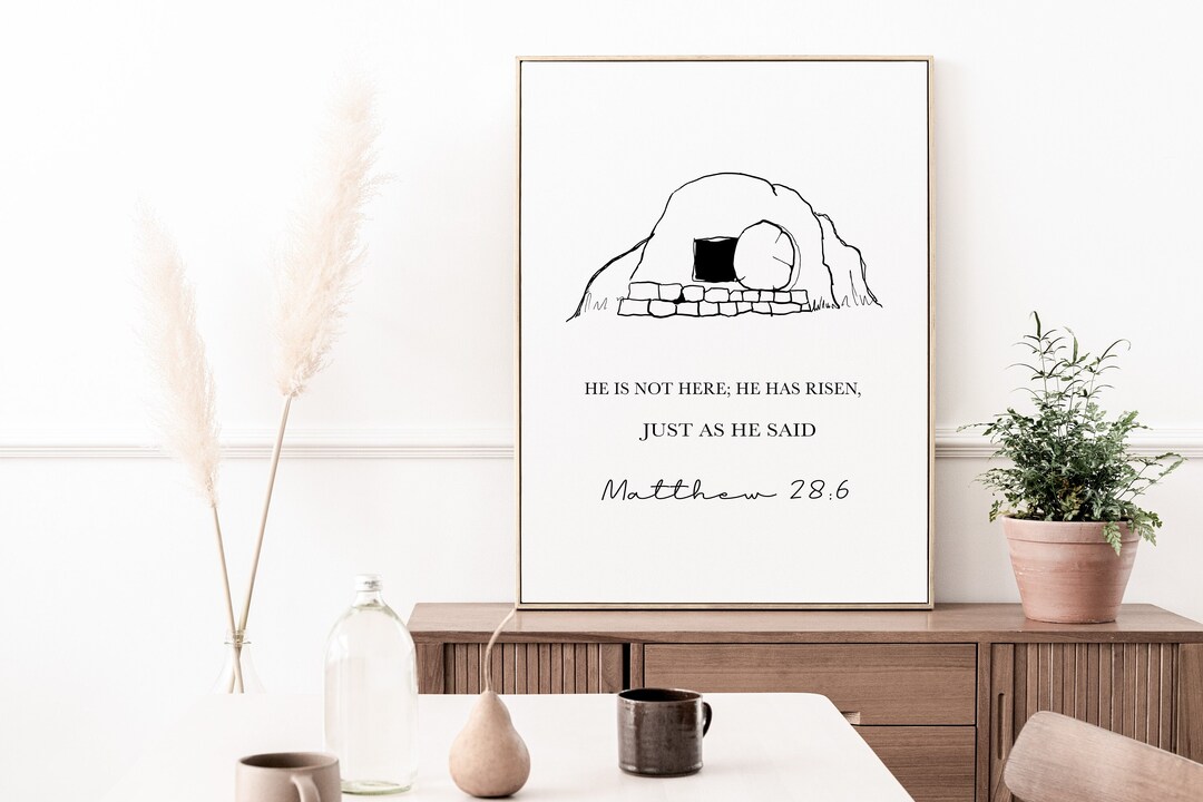 Scripture List Empty Image Christ's Empty Tomb, Bible Verse Printable Wall Art Religious Easter ...