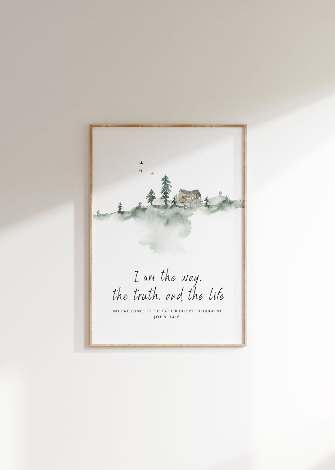 Bible Verse Printable Wall Art John 14 6, the Way, the Truth, the Life ...