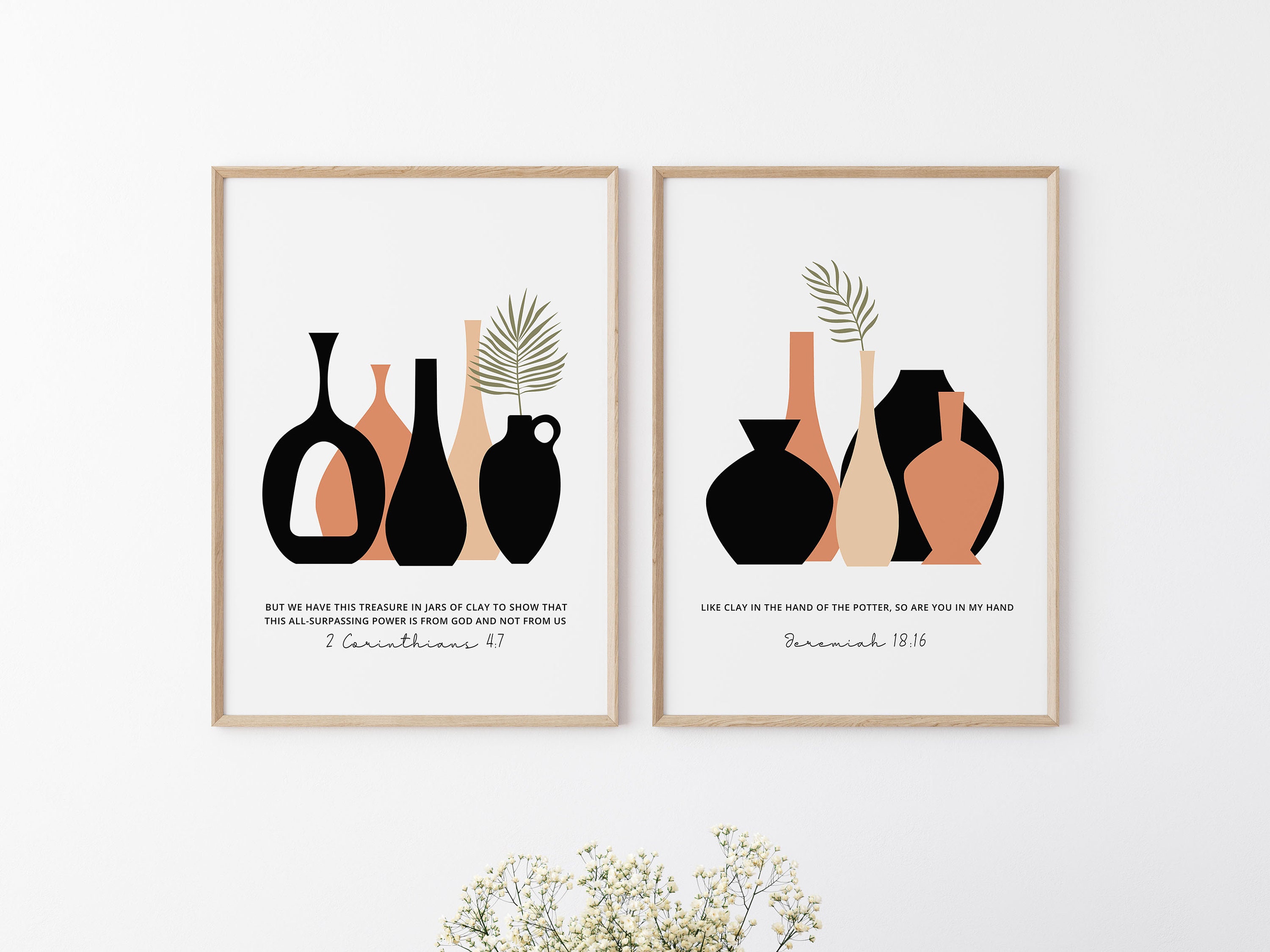 Set of 2 Bible Verse Printable Wall Art 2 Corinthians 4 7, Jeremiah 18 ...