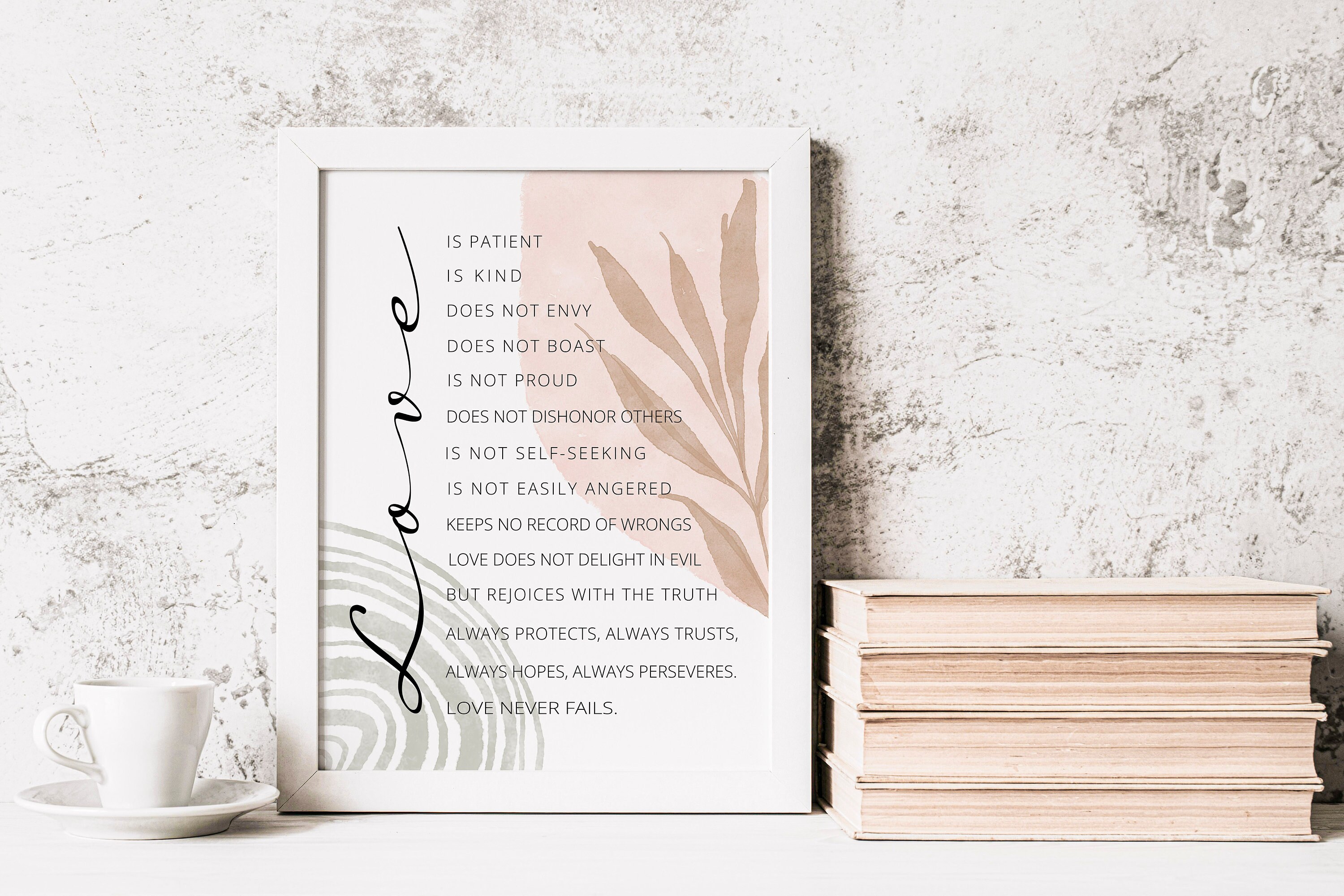 Love is Patient, Love is Kind 1 Corinthians 13, Bible Verse Wall Art ...