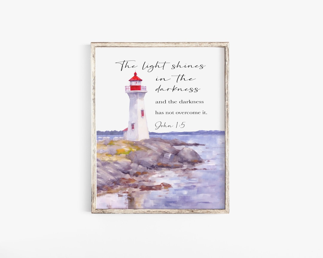 The Light Shines in the Darkness Bible Verse Wall Art - Etsy
