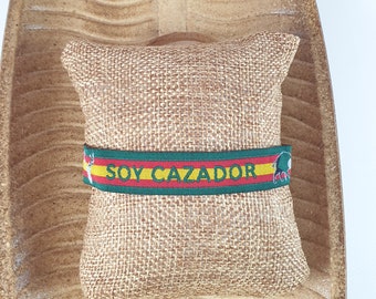 Soja-Cazador-Bandarmband mit Farben der spanischen Flagge / Jagdband / Stoffarmband / verstellbar