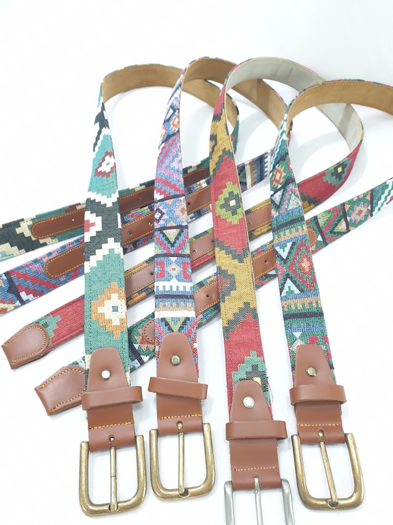 Ethnic Boho Fabric Belt, Handcrafted Multicolored Woven  display picture 1