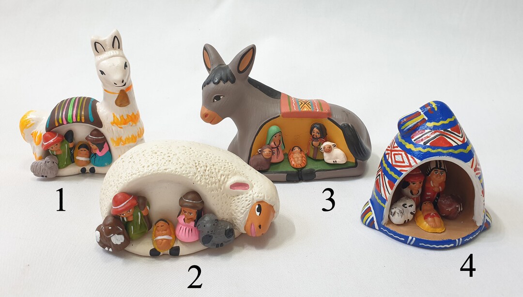 Crèche de Noël Pérou scènes de la Nativité en céramique Etsy France