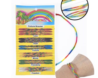 Braccialetti portafortuna brasiliani arcobaleno / Cavigliere (Portafortuna Brasiliani) / Amore, Speranza, Fortuna, Denaro, Amicizia, Libertà /