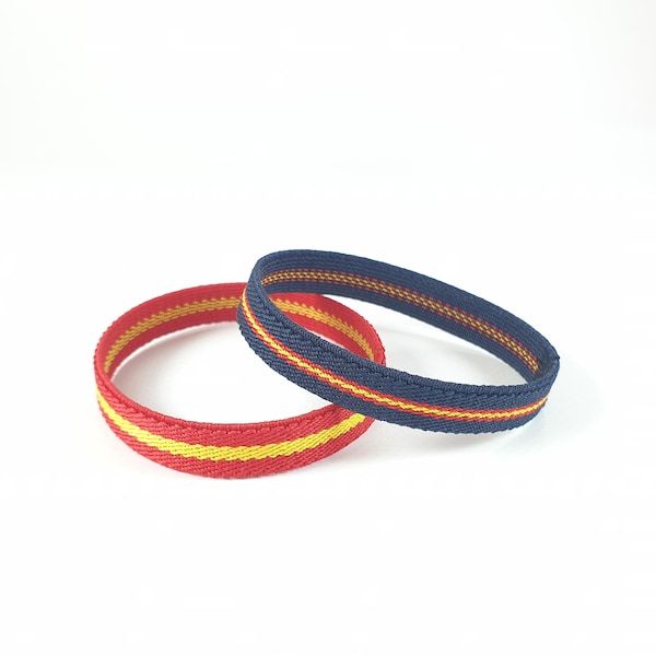 Elastische armbanden heren / dames kleuren van de vlag van Spanje / armband van rubberstof met de vlag van Spanje