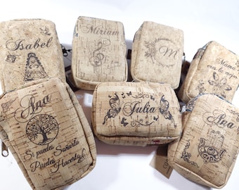 Pitillera para el tabaco de Corcho Natural para Mujer Personalizada con el nombre, Corcho de Portugal, Accesorios, un regalo eco-responsable