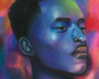 Vibrant African Portrait in Pencil and Pastel