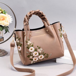 Handbag,  Shoulder Flower Lady Designer Handbags Embroidery Women Top Handle Satchel Handbags Shoulder Bag Tote Purse