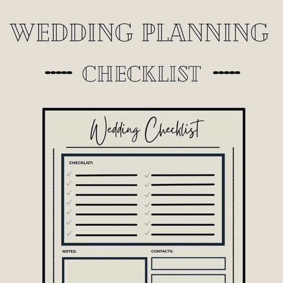 wedding planning checklist wedding planner printable etsy