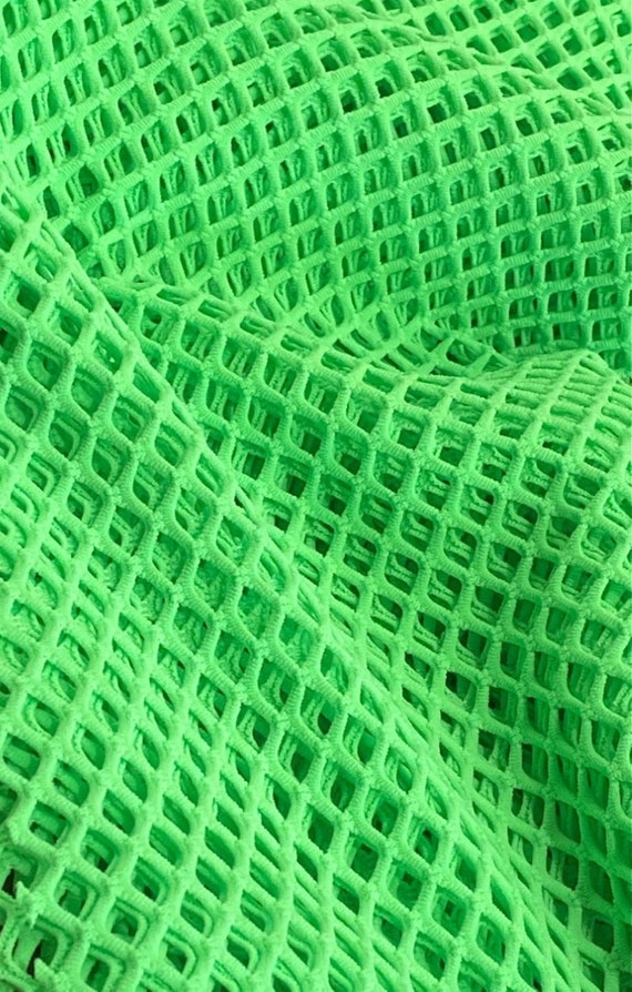 Neon Green Two Way Stretch Big Hole Nylon Fishnet Diamond Mesh Fabric by  the Yard, 60 Wide -  Canada