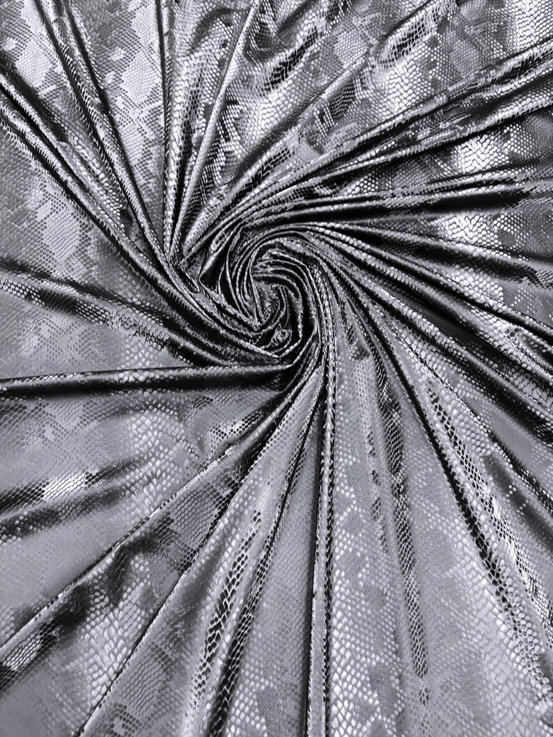 Sliver Snake Skin Pattern Black 60'' Wide Snake Skin Pattern on Polyurethane Coated Polyester ...