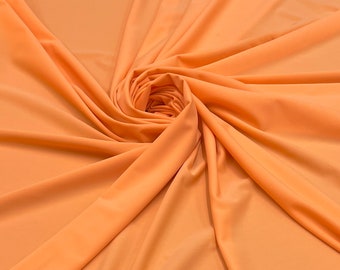 Pastel Creamsicle Orange Four Way Stretch Nylon Spandex Fabric By The Yard, 60'' Wide, Activewear, Swimwear, Stretch Knit