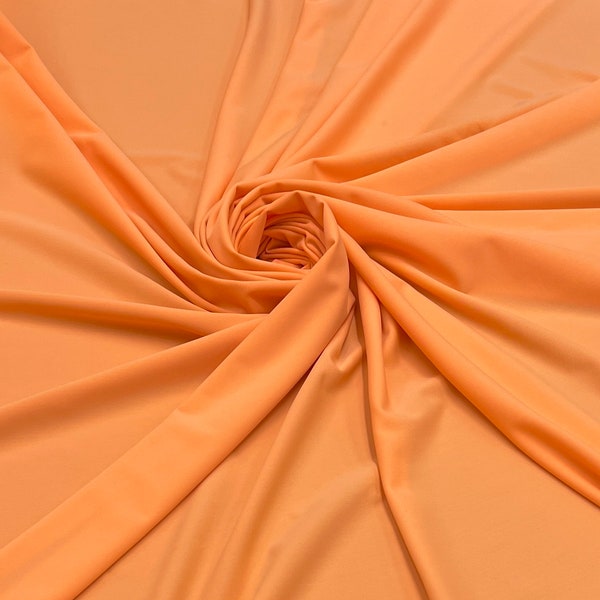 Pastel Creamsicle Orange Four Way Stretch Nylon Spandex Fabric By The Yard, 60'' Wide, Activewear, Swimwear, Stretch Knit