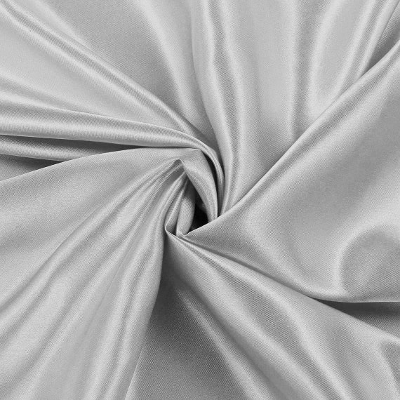 Silver Bridal Shiny Satin Polyester Fabric 60 Wide -  Norway