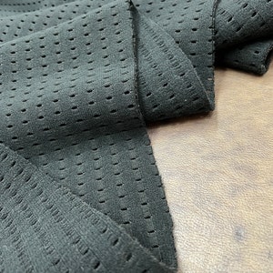 Black Four Way Stretch Heavyweight Neoprene Jersey Fabric by the Yard, 60” Wide