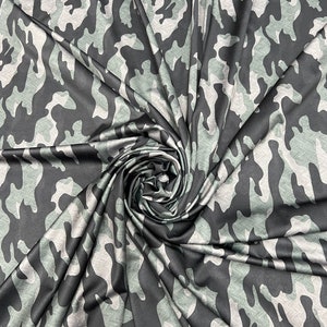 Multicolor Camouflage Print on Four Way Stretch Nylon Spandex Fabric By The Yard, 60&#39;&#39; Wide