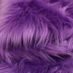 Light Purple Shag Faux Fur Fabric By The Yard 60" Wide, Shaggy, Long Pile