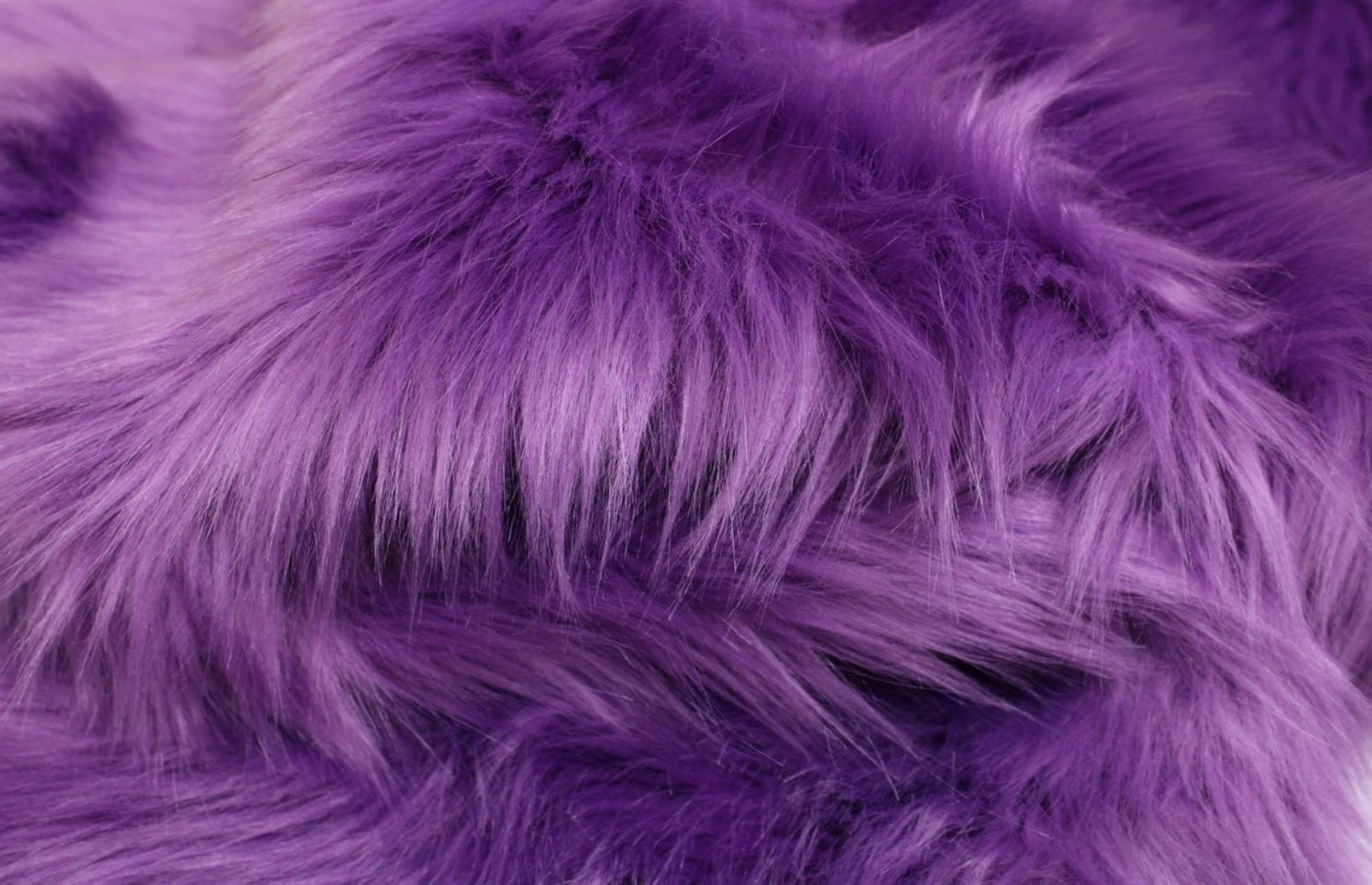 Faux Fur Fabric - Purple and Ivory Multi-Color Decoration Soft Furry F