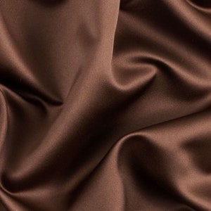 Chocolate Brown Silky Stretch Charmeuse Satin Fabric by the Yard, 60&quot; Wide, Soft Silky Fabric, Drapes, Decoration, Backdrop