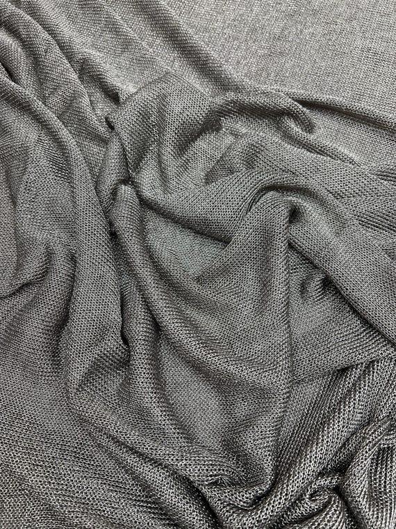 大割引 Stretch Metallic Gunmetal Mesh Chainmail Fabric, 60 トップス