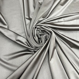 Solid Charcoal Gray Four Way Stretch Nylon Spandex Fabric By The Yard, 60&#39;&#39; Wide, Activewear, Stretch Knit