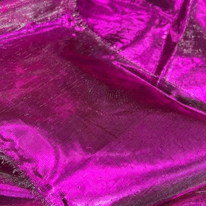 Fuchsia Light Weight Metallic Tissue Lame Fabric by The Yard, 60" Wide, Decoration, Costume, Backdrop