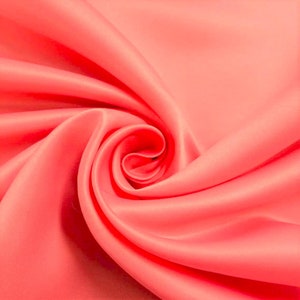 Coral 58&quot;/60&quot; Wide (Peau de Soie) Silk Skin Duchess Bridesmaid, Dress, Dull Satin Fabric