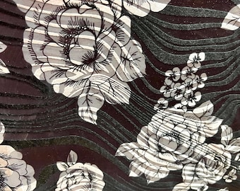 Fluwelen stretchstof met bloemenprint op maat gesneden, 60" breed, kostuum, danskleding, decoratie