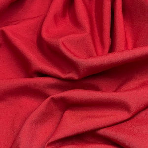 Red Wool Blend Medium Weight Gabardine Suiting Fabric by the Yard, 60&quot; Wide