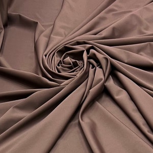 Matte Chocolate Brown Four Way Stretch Nylon Spandex Fabric By The Yard, 60&#39;&#39; Wide, Activewear, Swimwear, Stretch Knit, Skin Tones, Neutral