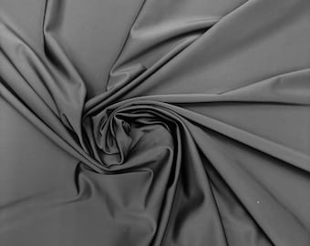 Solid Matte Black Four Way Stretch Nylon Spandex Fabric By The Yard, 60'' Wide, Activewear, Stretch Knit