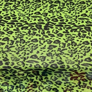 Green, 58/60&quot; Wide Cheetah Print 4 Way Stretch Nylon Power Mesh Animal Print  Fabric By The Yard.