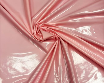 Tela de látex de vinilo elástico rosa brillante, cortada a medida, 152 cm de ancho, ideal para manualidades, ropa de club, disfraces y cosplay.