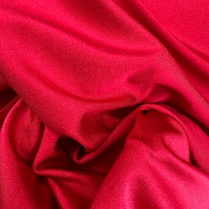Solid Shiny Red Four Way Stretch Nylon Spandex Fabric By The Yard, 60&#39;&#39; Wide, Activewear, Stretch Knit