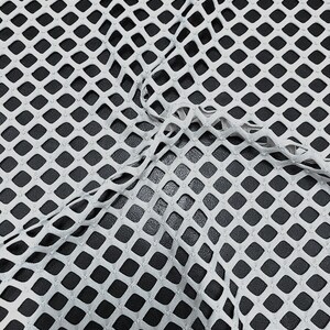 White Two Way Stretch Big Hole Fishnet Diamond Mesh Fabric By The Yard, 60&quot; Wide