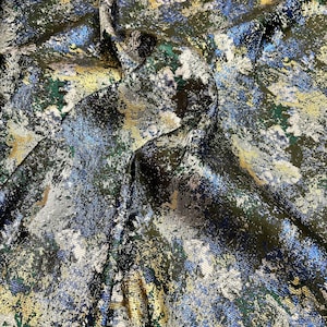 Metallic Multicolored Embroidered Jacquard Brocade Fabric by the Yard, 58&#39;&#39; Wide