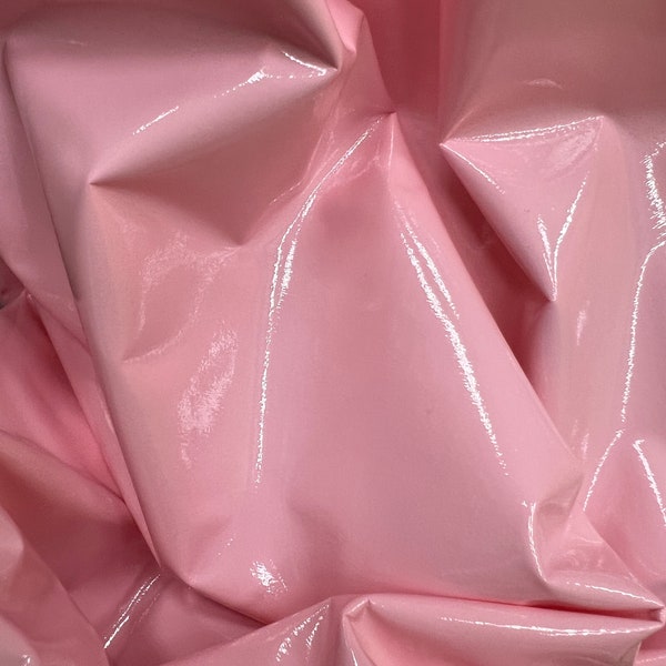 Shiny Pink Stretch Vinyl Latex Fabric By The Yard, 60" Wide, DIY, Crafts, Club Wear, Costumes, Cosplay