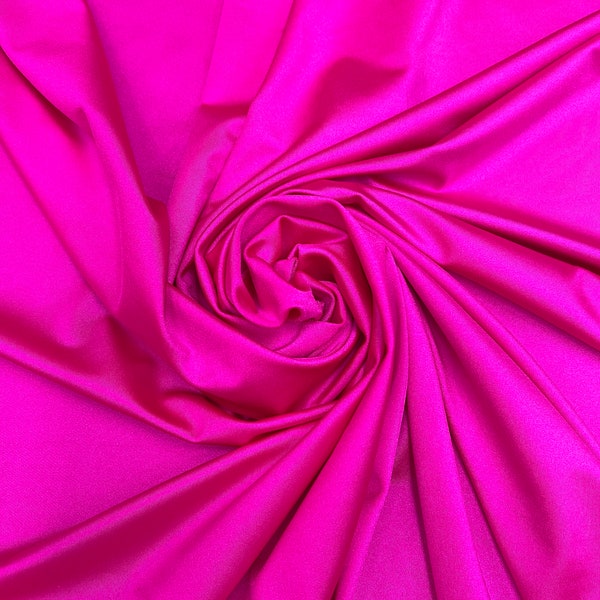 Solid Shiny Fuchsia Four Way Stretch Nylon Spandex Fabric By The Yard, 60'' Wide, Activewear, Swimwear, Stretch Knit