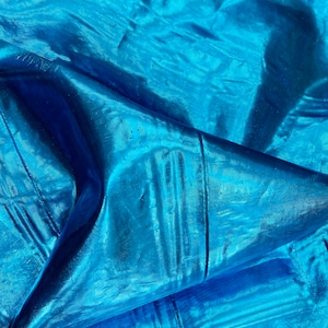 Turquoise Light Weight Metallic Tissue Lame Fabric by The Yard, 60&quot; Wide, Decoration, Costume, Backdrop