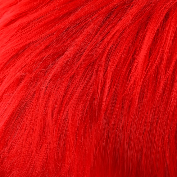 Shaggy Faux Fur Fabric by the Yard Red