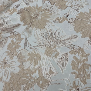 Metallic Multicolor Embroidered Jacquard Brocade Fabric by the Yard, 58&#39;&#39; Wide