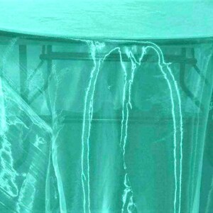 Aqua, 58/60&quot; Wide Polyester Light Weight, See Through, Sheer Mirror Organza Fabric.
